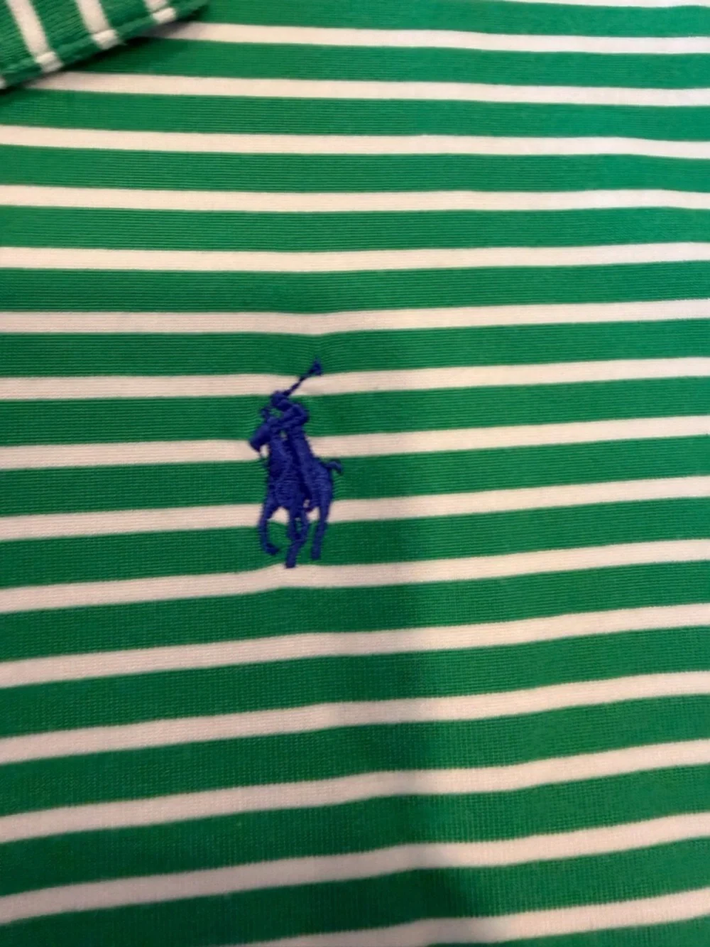RALPH LAUREN PGA GOLF! Green & White Striped Polo Shirt -  XL